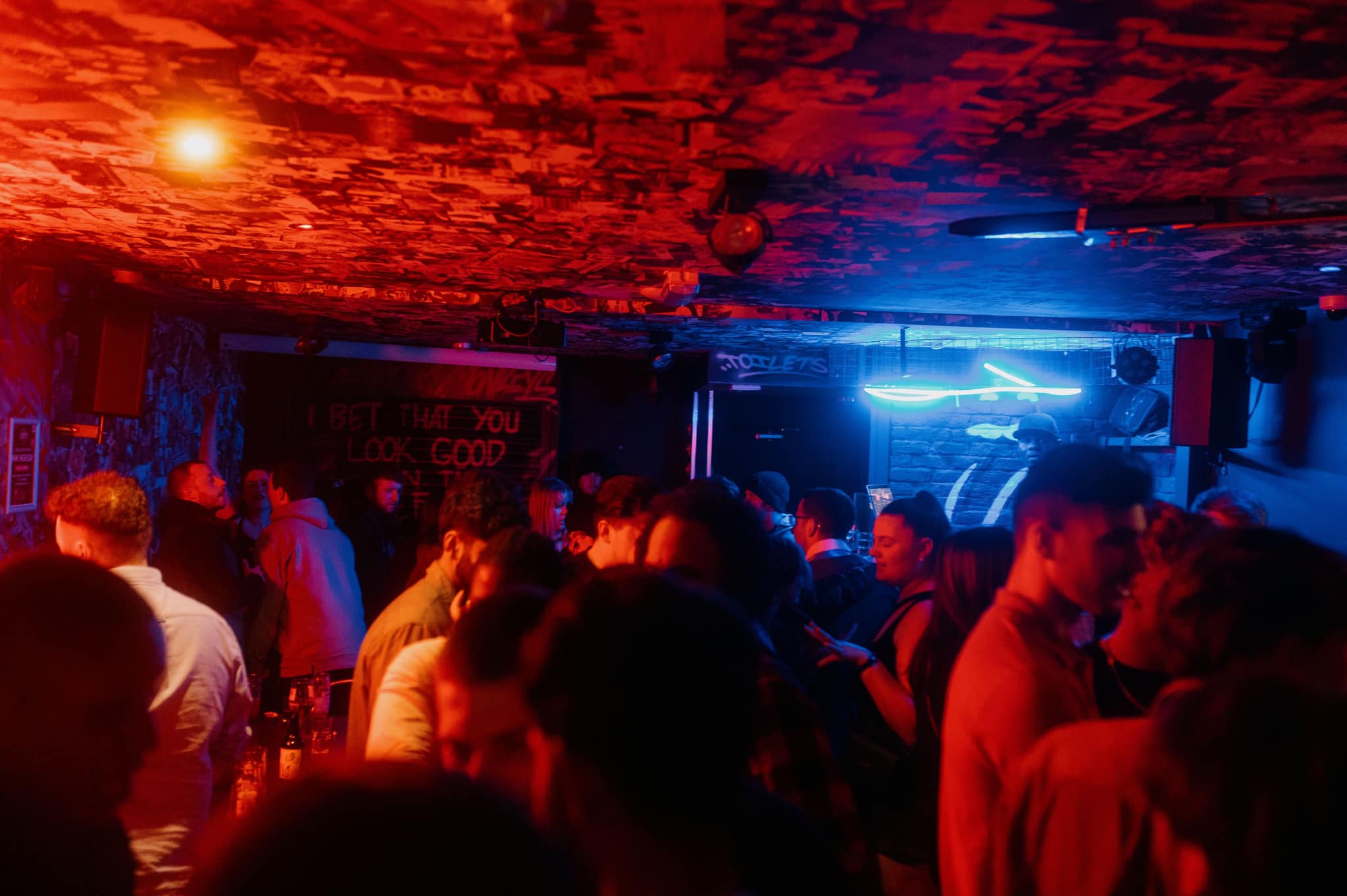  crowd of people in FirePit Rocks Bar and BBQ.