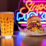 A beer and a cheese burger at The Dark Horse.