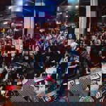 A band playing live at Bungalows & Bears.