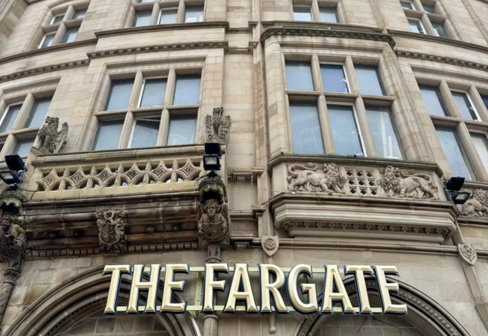 Shot of The Fargate's sign above the entrance.
