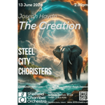 Poster for the event with an image of an elephant running through a stream under a swirling vortex in the clouds up in the sky.