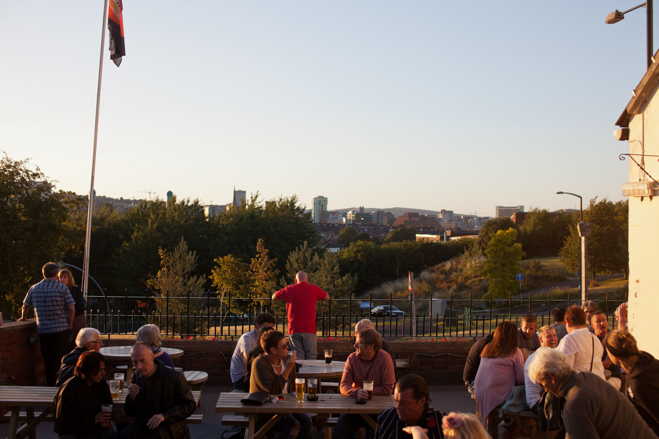 The beer garden at The Brothers Arms.