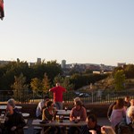 The beer garden at The Brothers Arms.