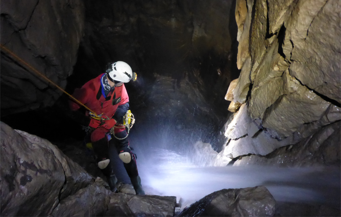 People learning to pothole.