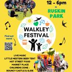 Bright yellow poster for the event.