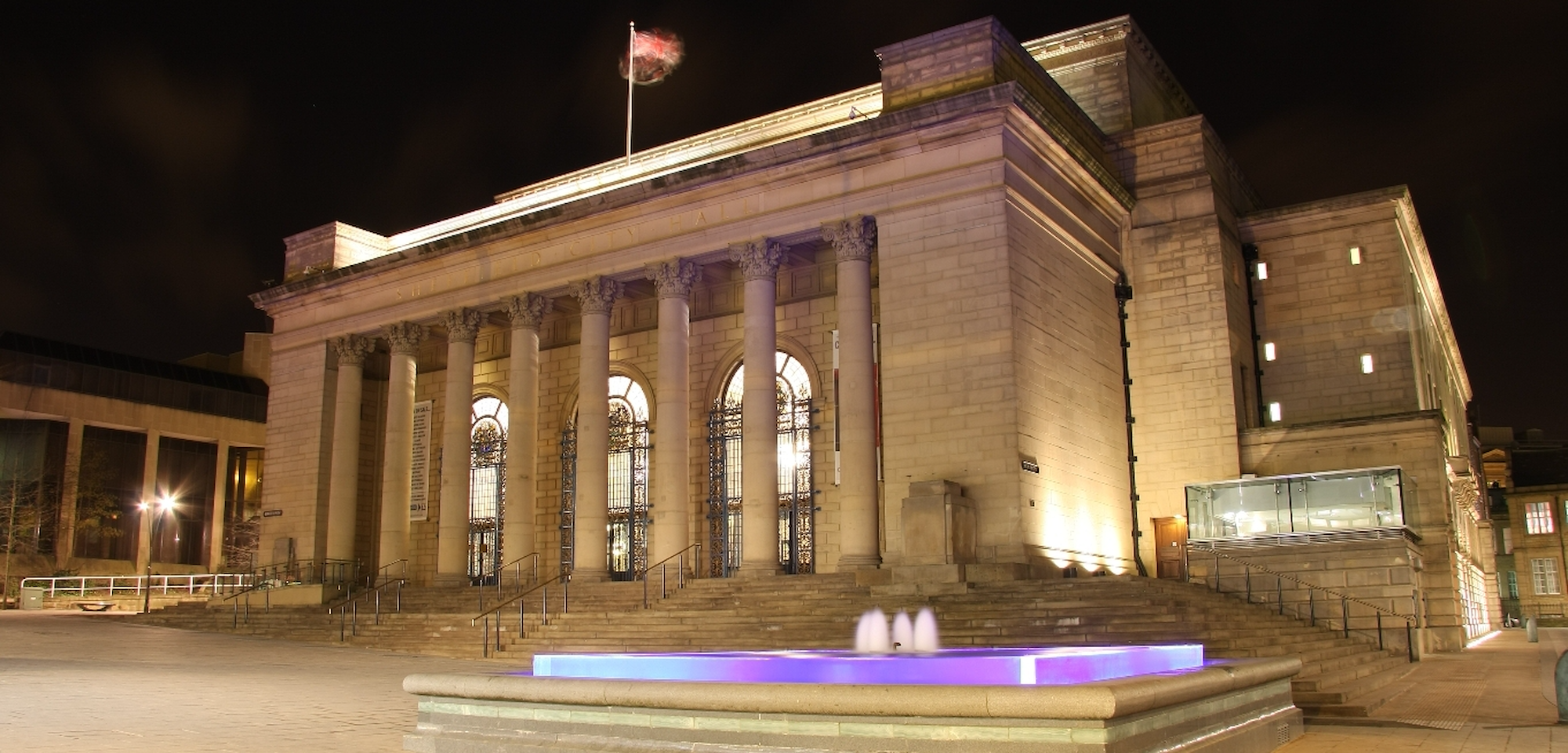 Sheffield City Hall external night shot