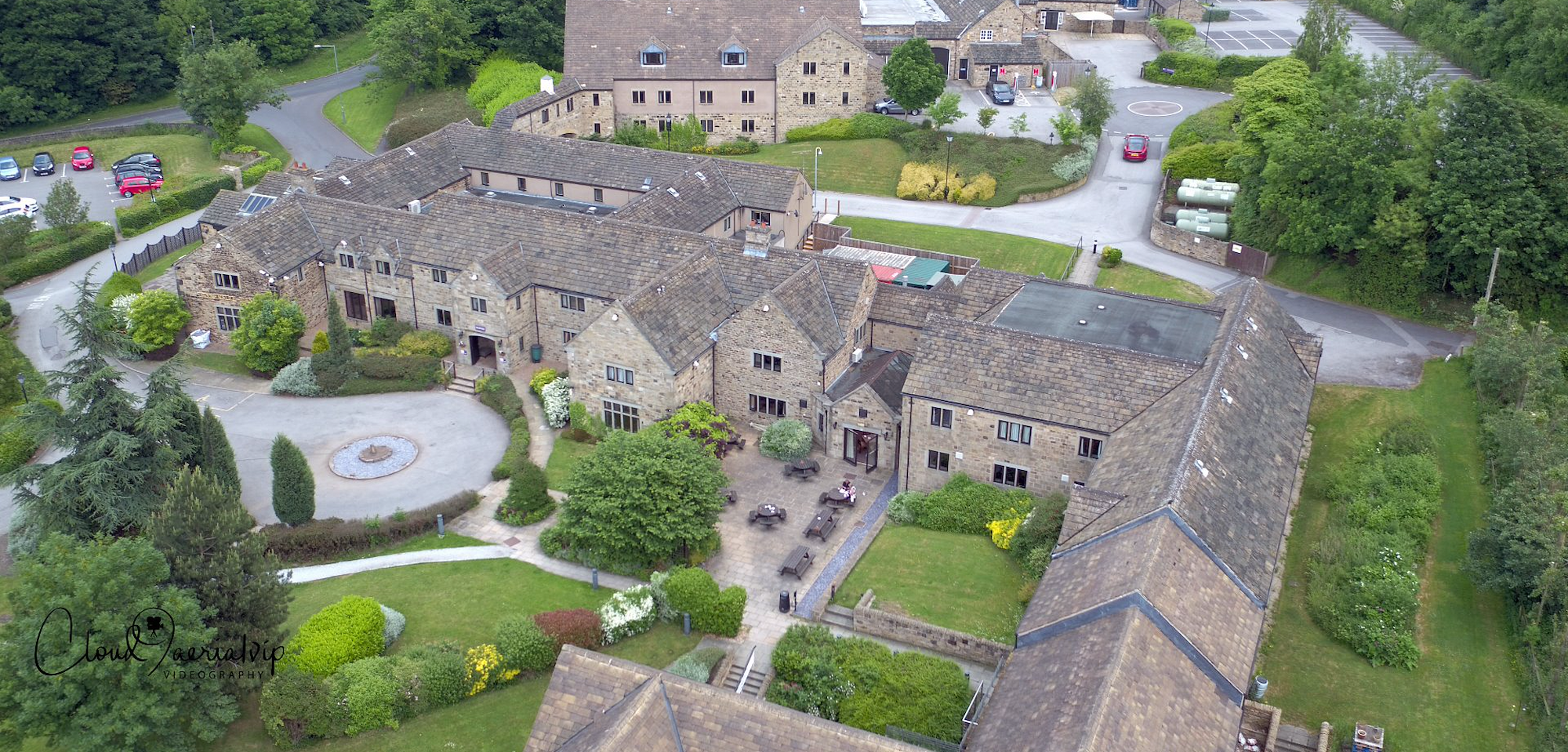 Aerial view of the hotel