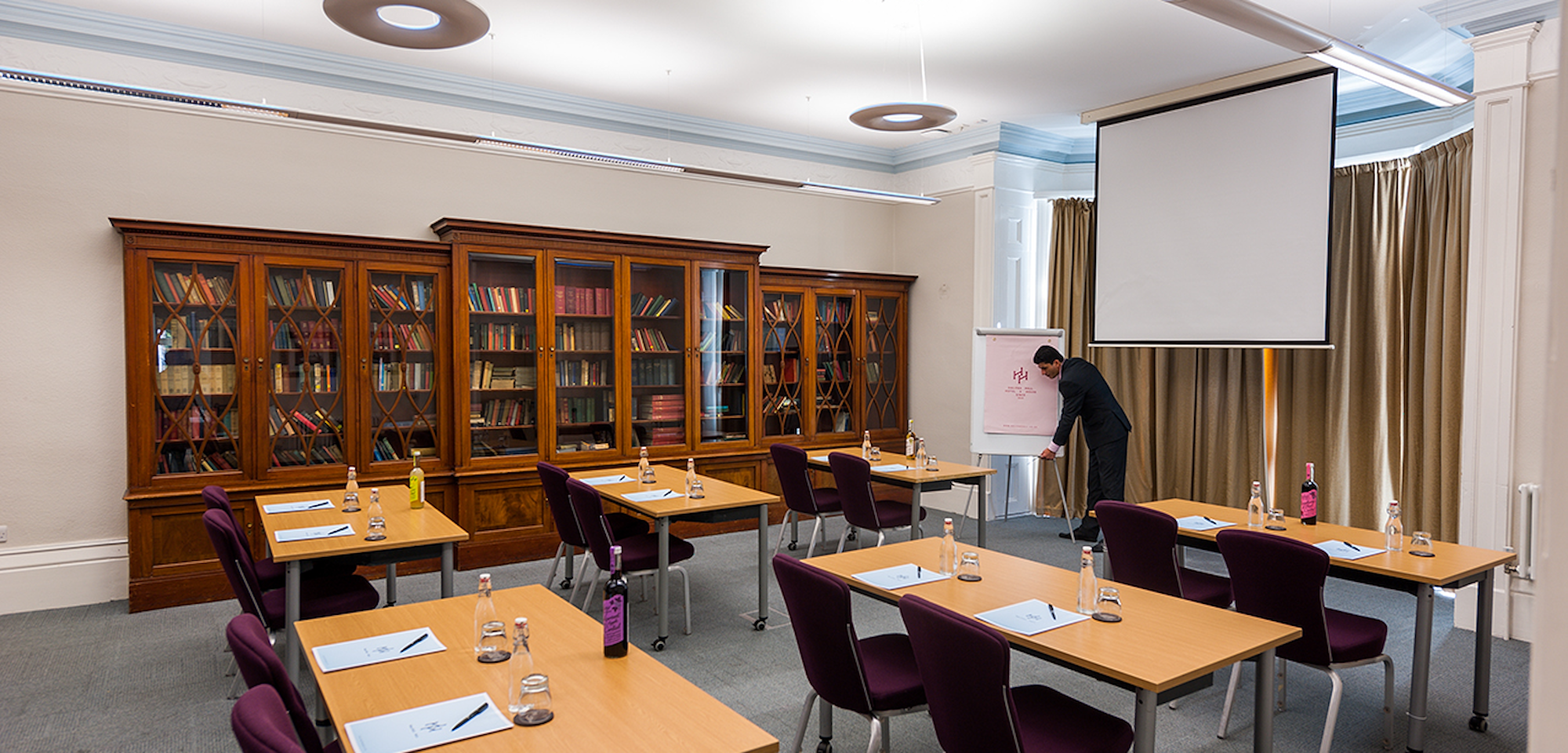 the Library set up Classroom Style