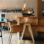 The interior of the coffee shop and restaurant Elm.