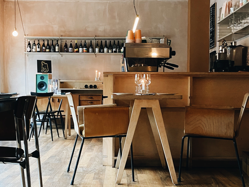 The interior of the coffee shop and restaurant Elm.