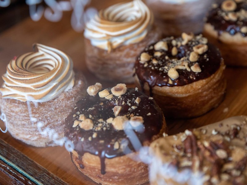 Rows of delicious treats on display at Steam Yard.