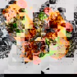 A fancy dish on a white plate.