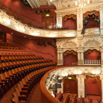 Rows of seating inside the Lyceum Theatre.