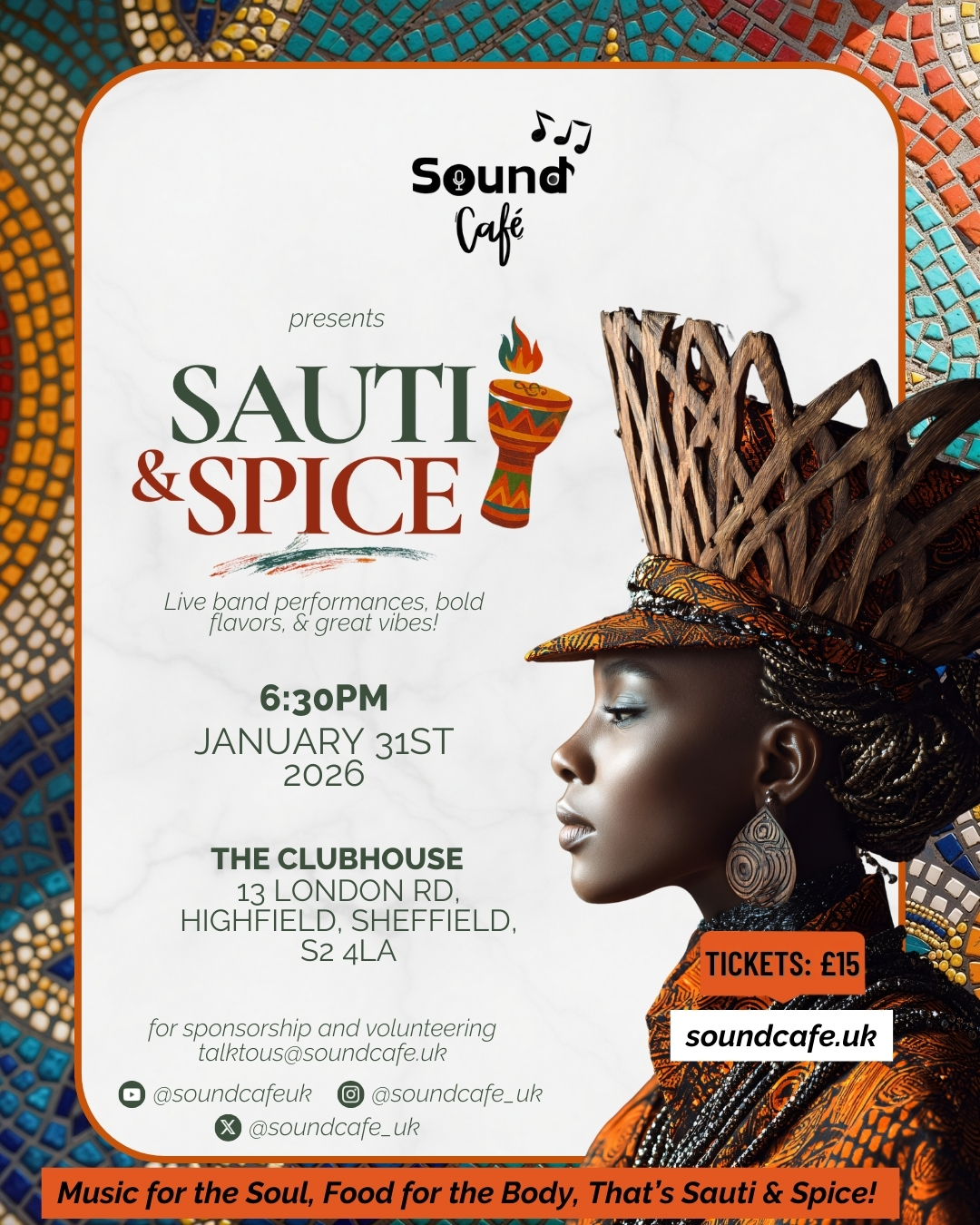 Poster for the event listing all the details.