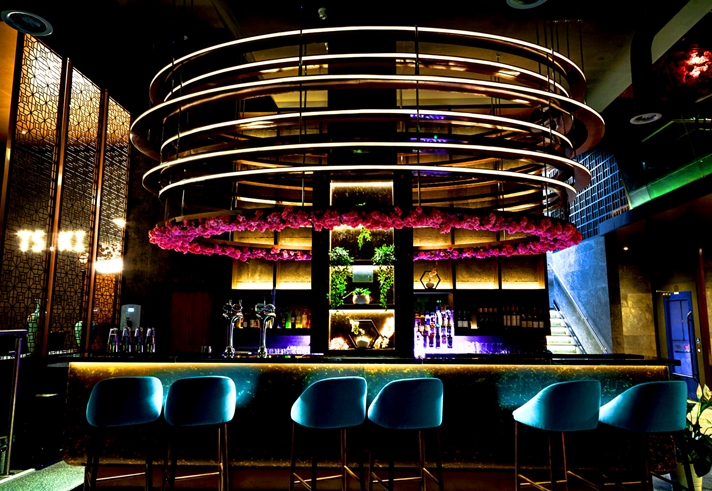 Inside Tsuki, a super stylish Japanese restaurant.