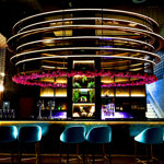 Inside Tsuki, a super stylish Japanese restaurant.