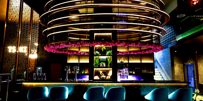 Inside Tsuki, a super stylish Japanese restaurant.