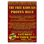 Promo poster for The Free Radicals & Protex Blue