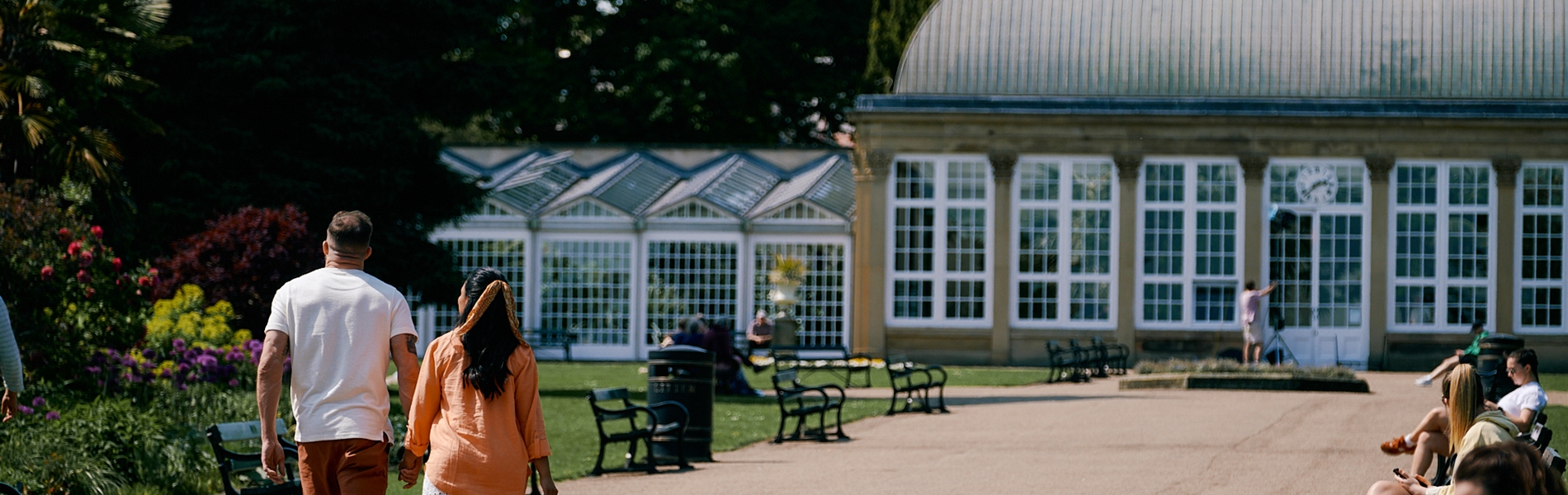 The Promenade Towards The Glass Pavillions At Sheffield Botanical Gardens