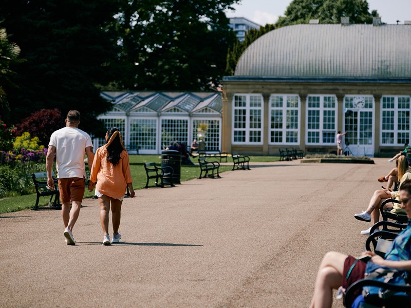 The Promenade Towards The Glass Pavillions At Sheffield Botanical Gardens
