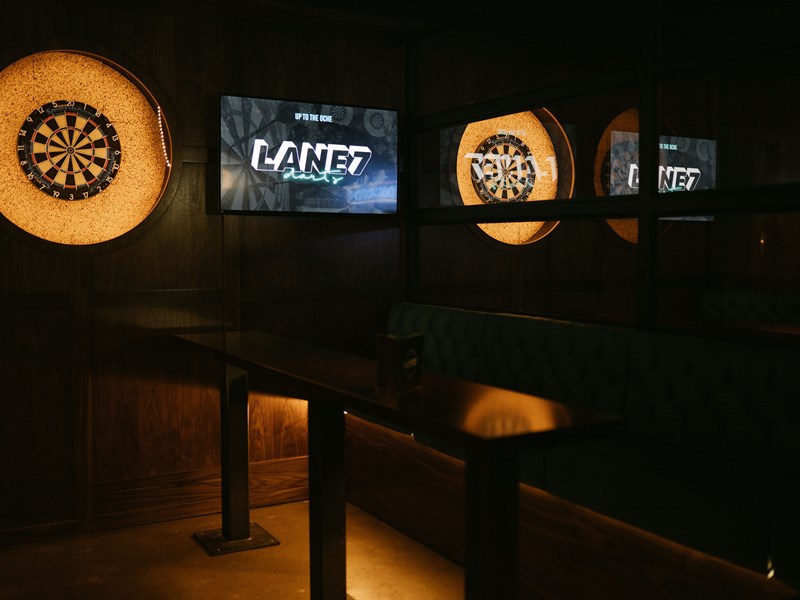 A dart board at Lane7.