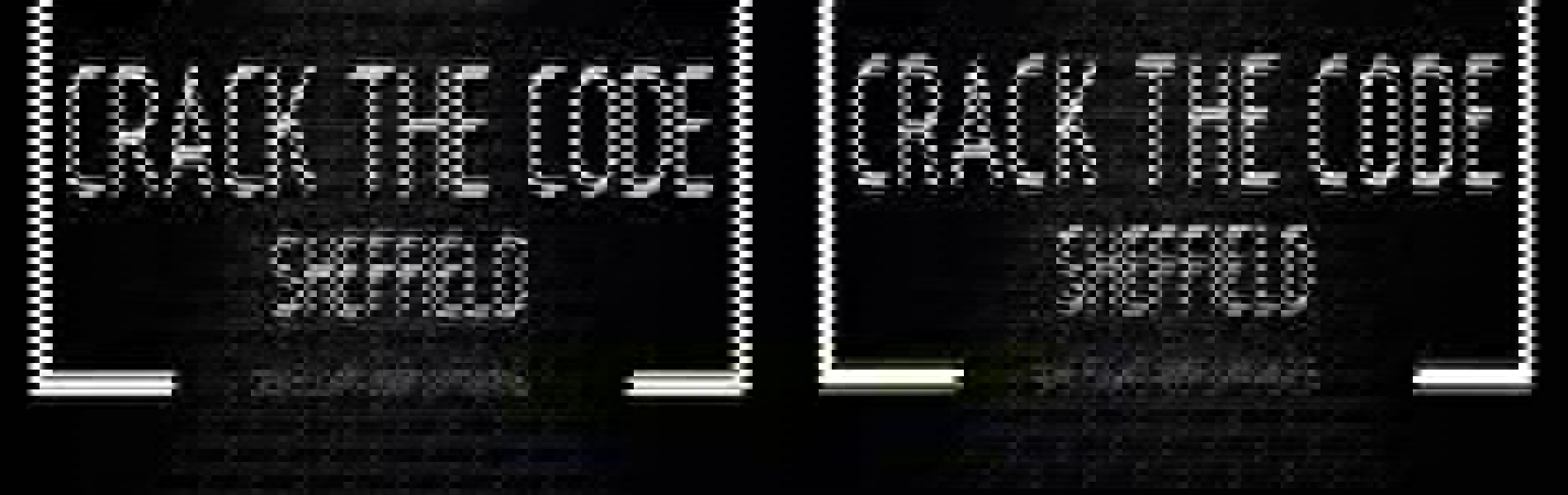 The Crack The Code Sheffield logo which consists of the text 'Crack The Code Sheffield' in square brackets  on a black background.