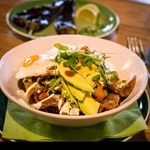 Food set out on a table at Kopi & Chai.