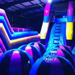 A huge, inflatable obstacle course with slides.