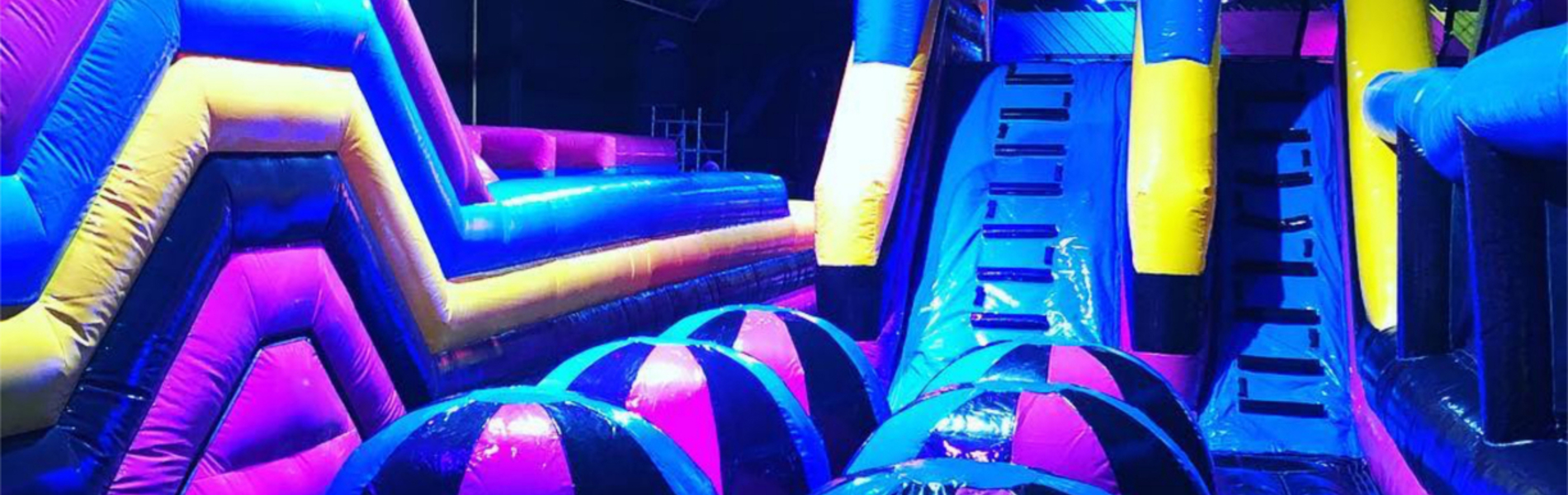 A huge, inflatable obstacle course with slides.