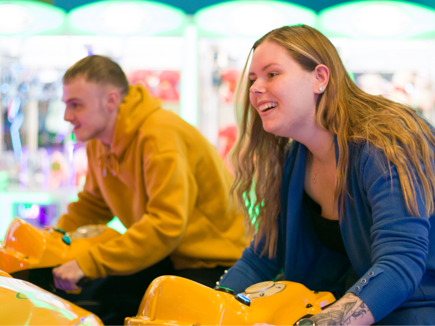 People playing games and having fun at Funstation, in Meadowhall.