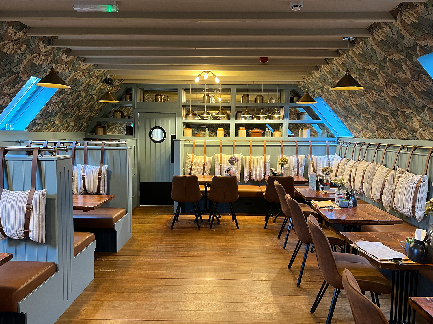 Inside The Schoolrooms restaurant.