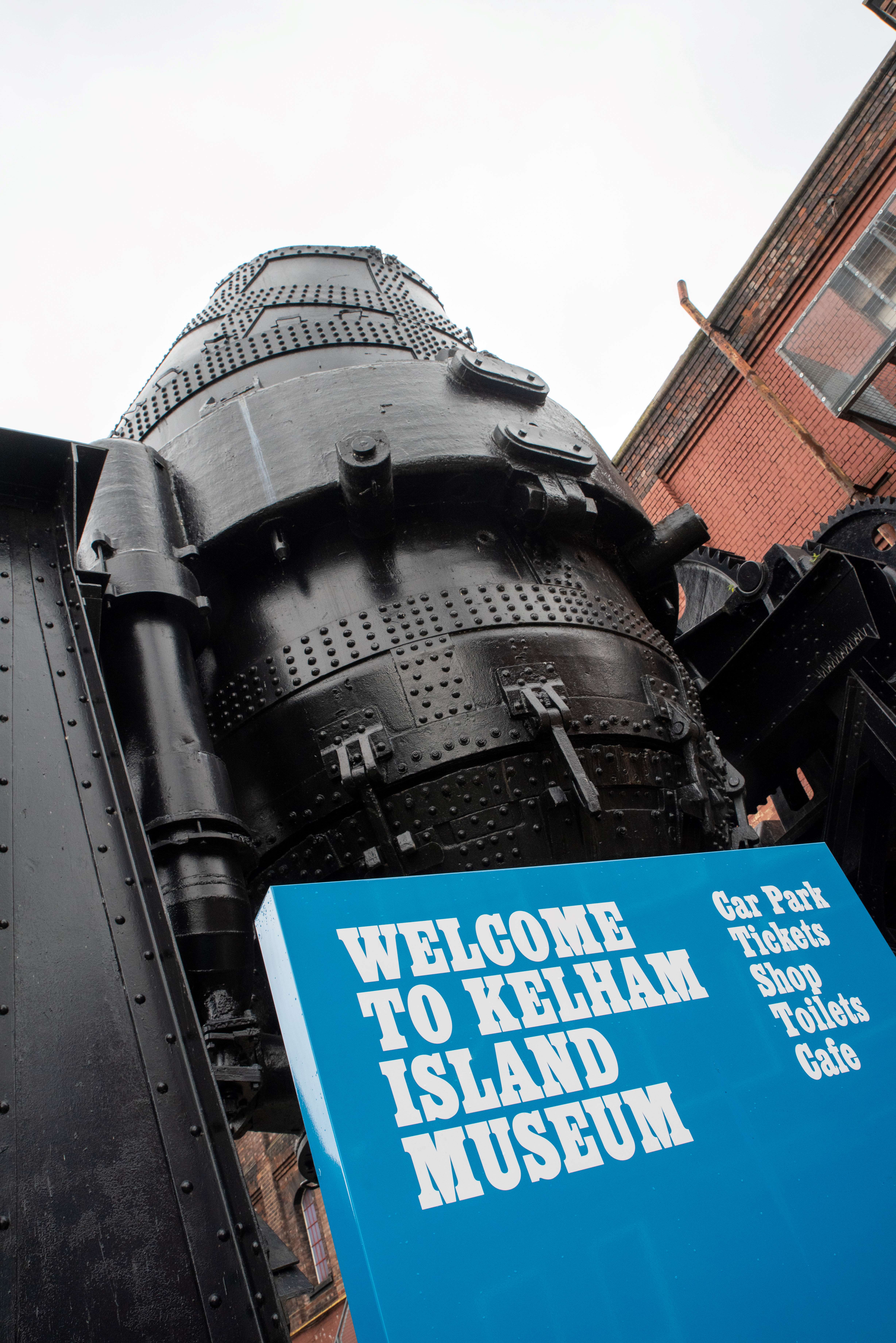 A welcome sign at the Kelham Island Museum .