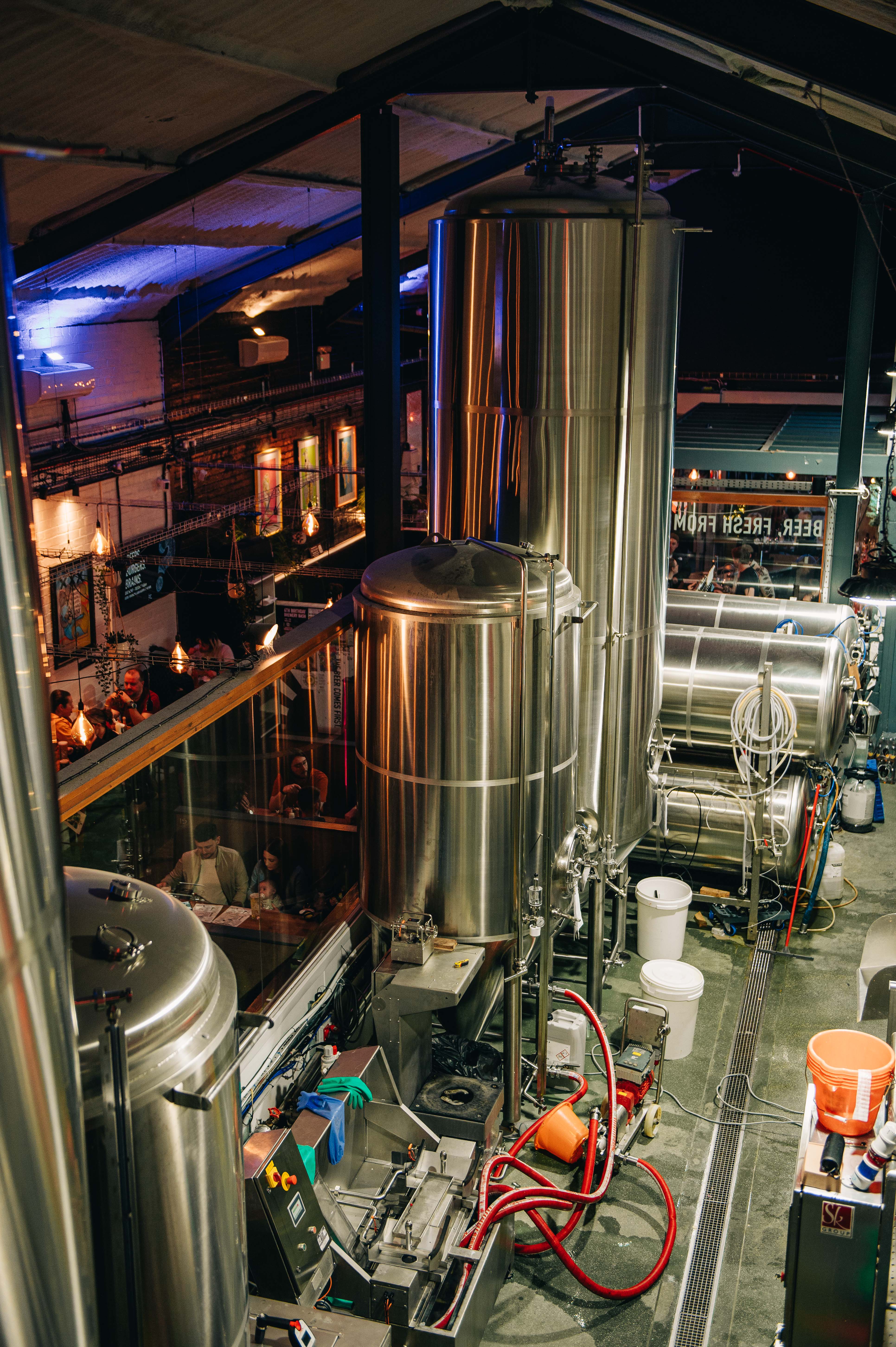 Triple Point Brewery indoor beer tanks
