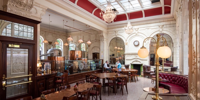 Inside The Sheffield Tap at the train station in Sheffield.