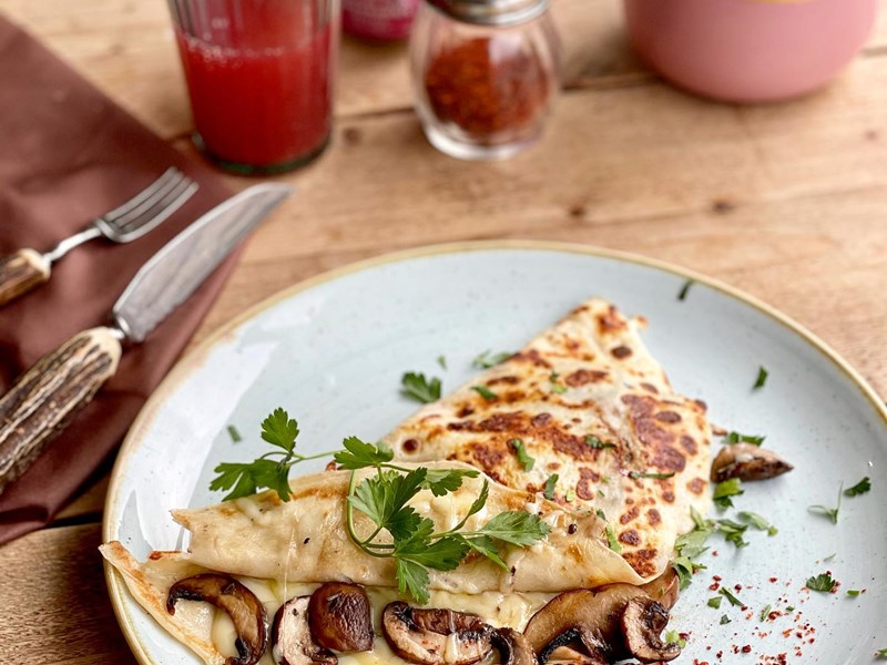 A mushroom omelette at Aesthete Coffee + Kitchen.