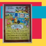 Poster for the event Beach Days. (The photograph was provided by Sarah Scott who is the chairman of TOADS and who embroidered and designed the flyer)
