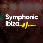 A laser light show with the words 'Symphonic Ibiza' over the top.