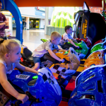 People playing games and having fun at Funstation, in Meadowhall.