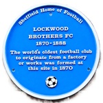 Blue plaque about Lockwood Brothers FC.