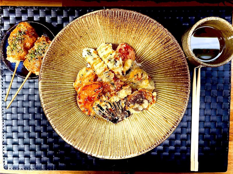 A plate of food at Roku Sheffield.
