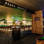 Snooker tables at Peaks Sports Bar & Snooker Club.