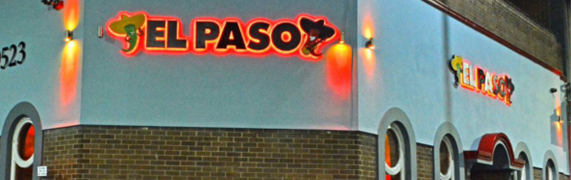 The exterior of El Paso at night.