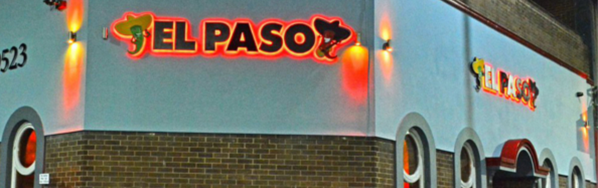 The exterior of El Paso at night.