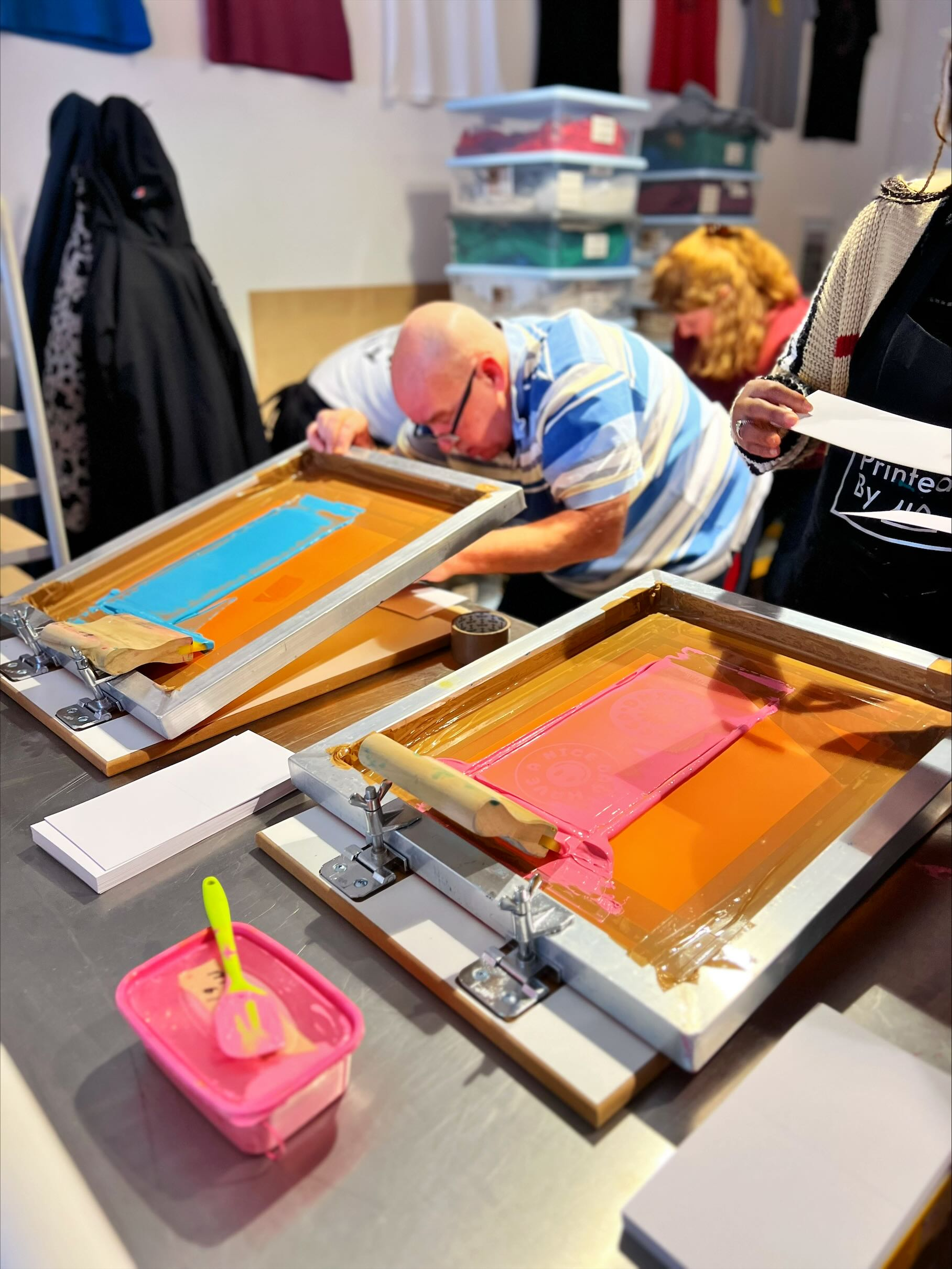 Screen printing at Printed by Us.