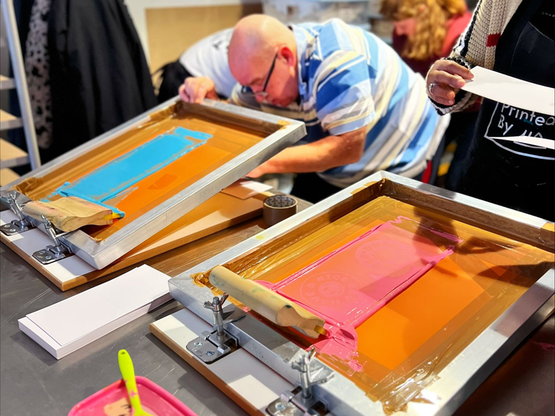 Screen printing at Printed by Us.