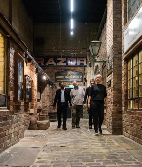 A row of recreated workshops (or little mesters as they were called) in Kelham Island Museum.