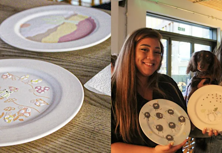 People at a pottery workshop.