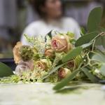 Flowers being prepared at Plantology .