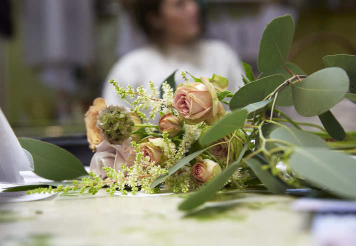 Flowers being prepared at Plantology .